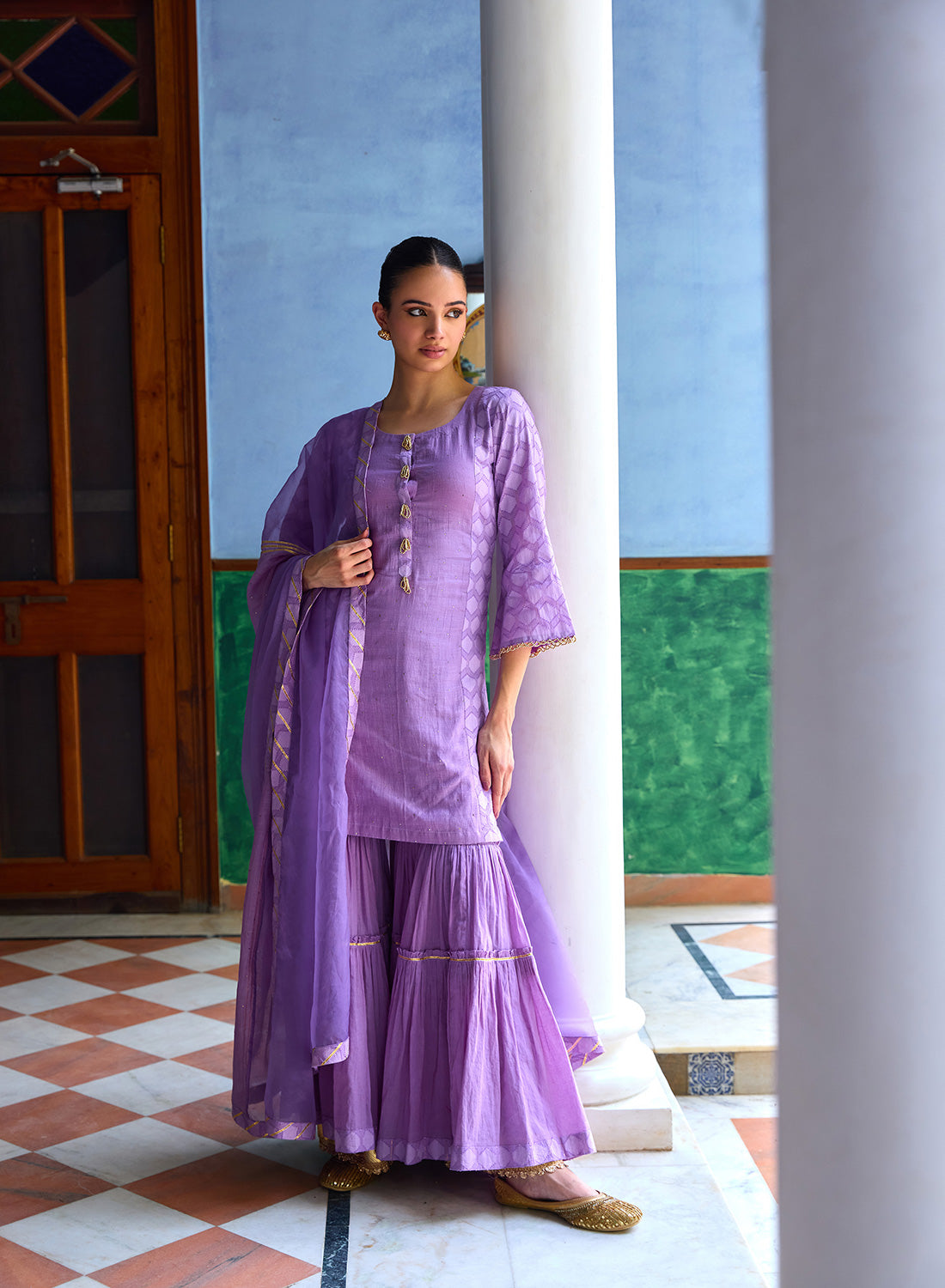 Bhavya Chanderi Gharara Set