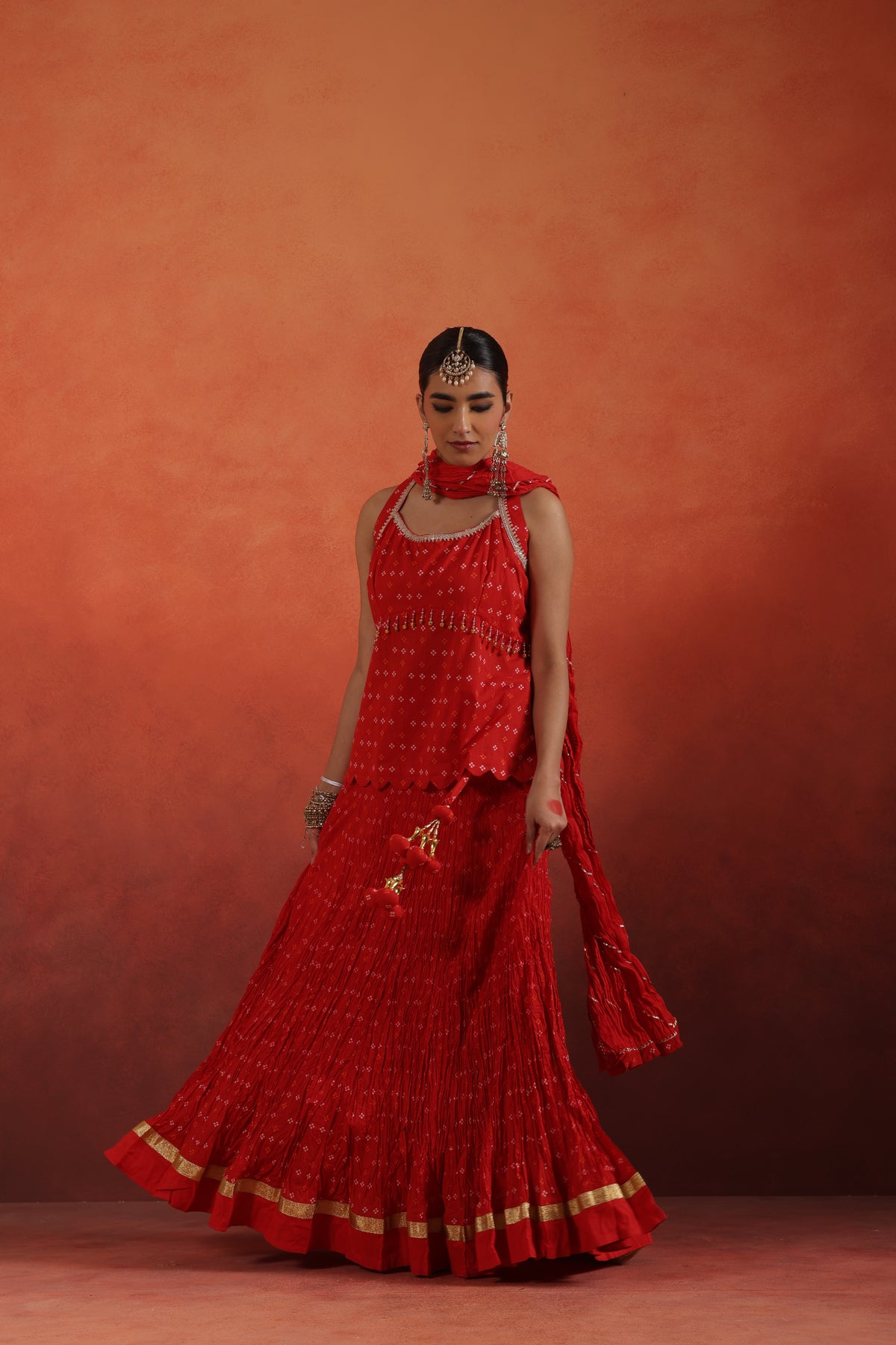 Zunaira Crinkled Lehenga Choli Set