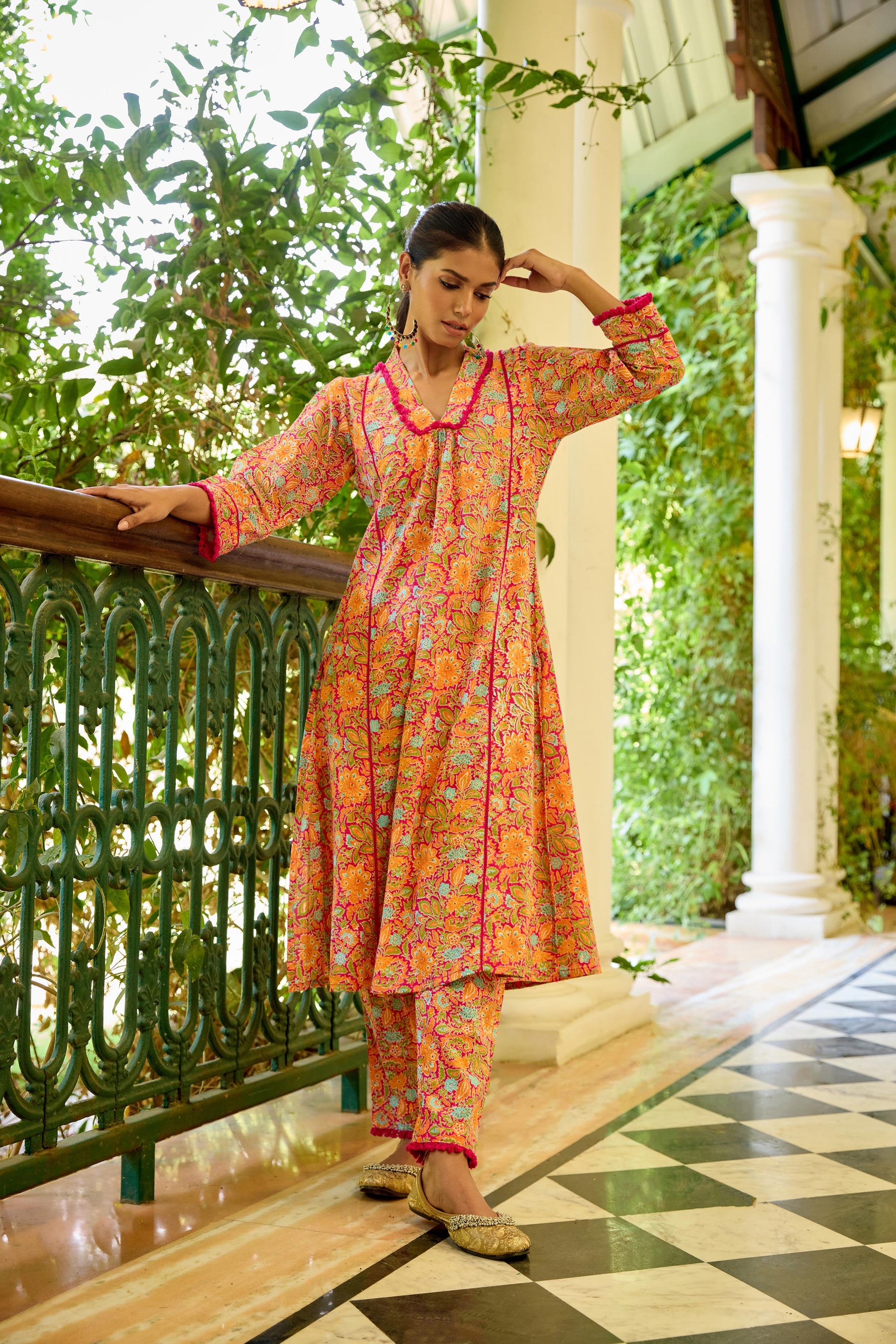 Afra Cotton Anarkali Set