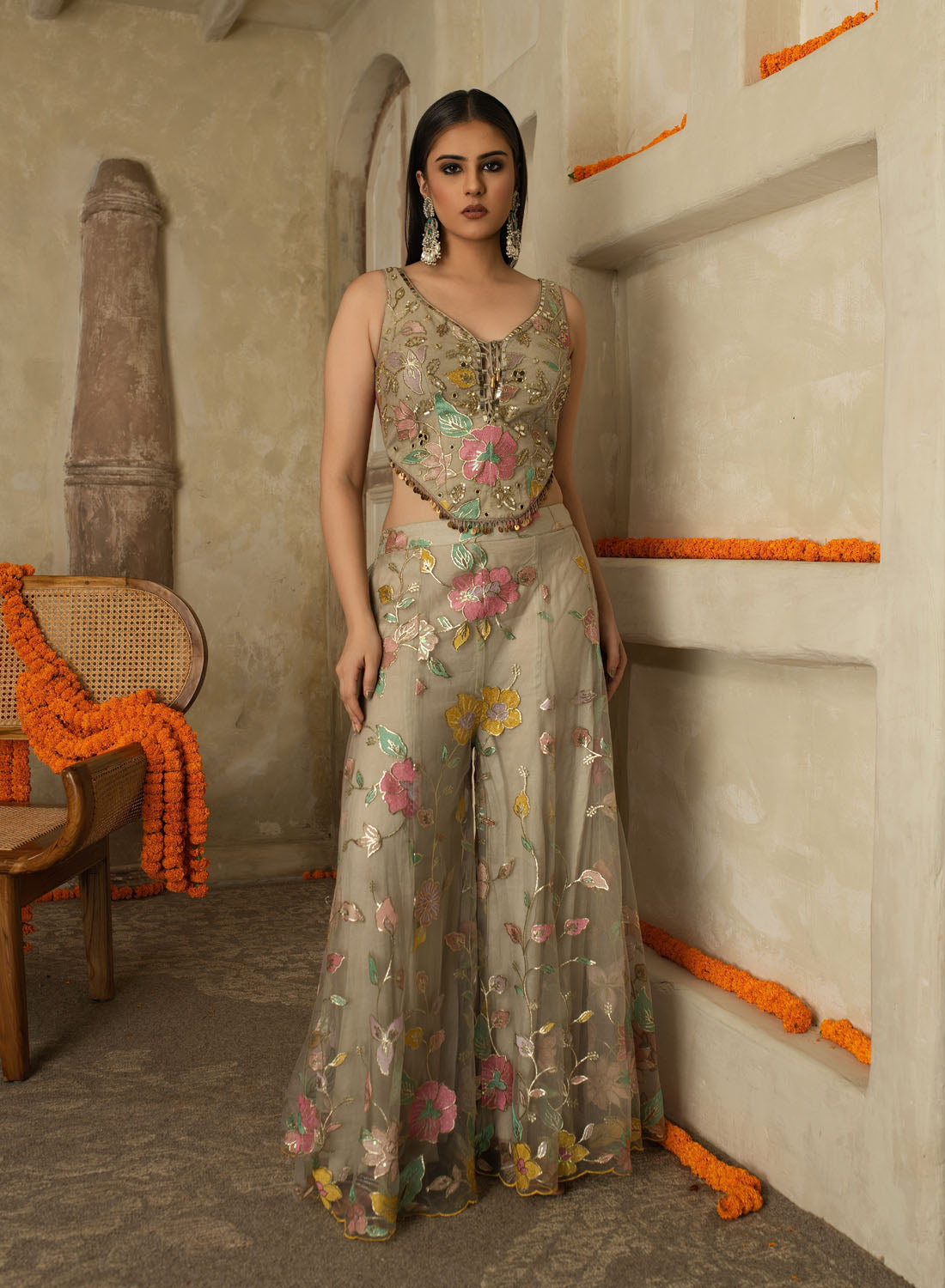 Godavari Patch Work Gharara Set