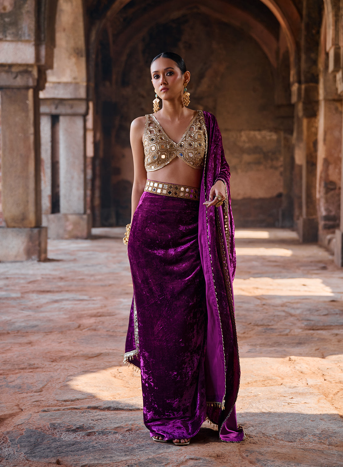 Malti Velvet Skirt Set