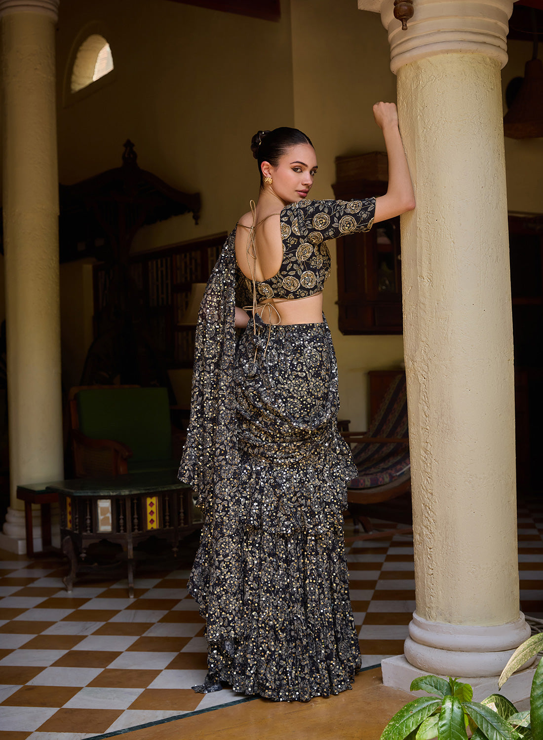 Parvati Sequence Tied Saree