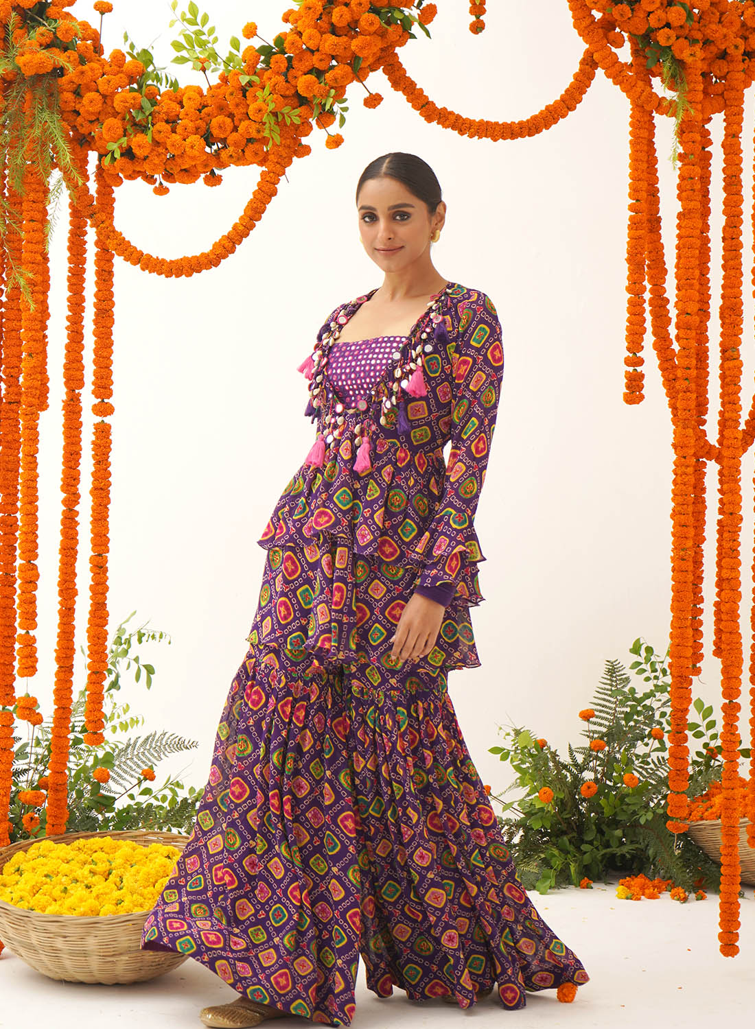 peplum dress with sharara Austonishing Off White Georgette Peplum Style Sharara Suit