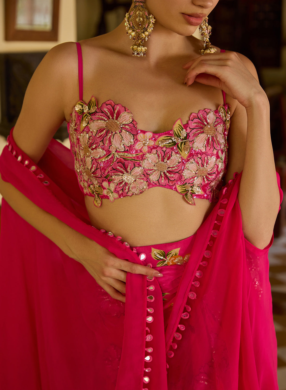 Zeenat Applique Work Cape Set