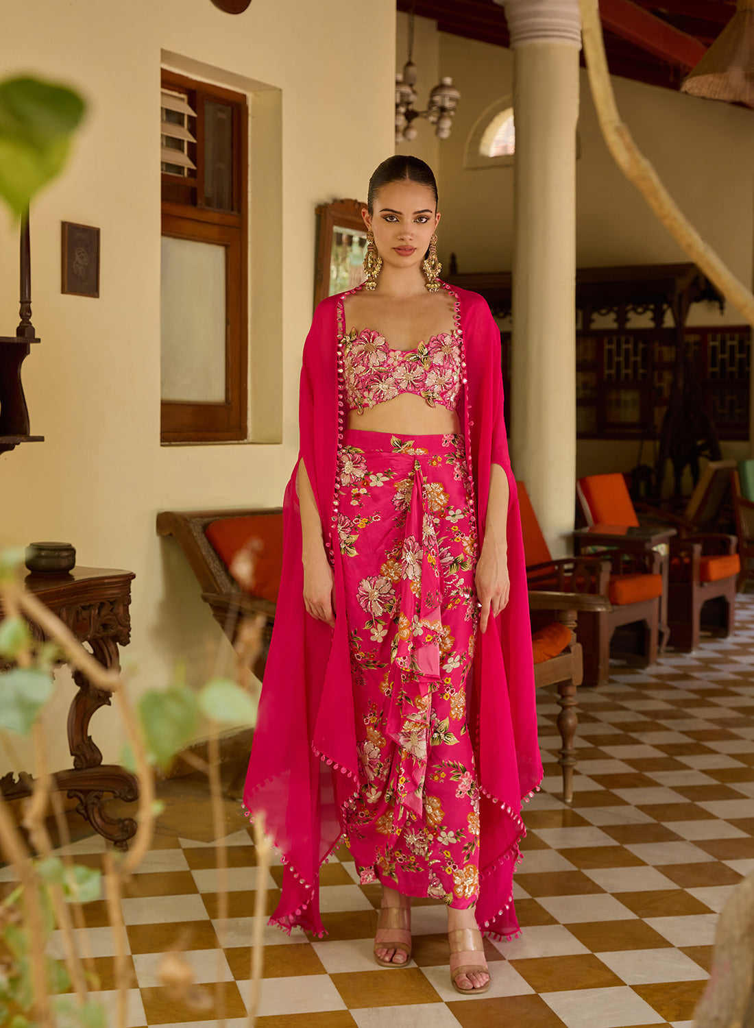 Zeenat Applique Work Cape Set
