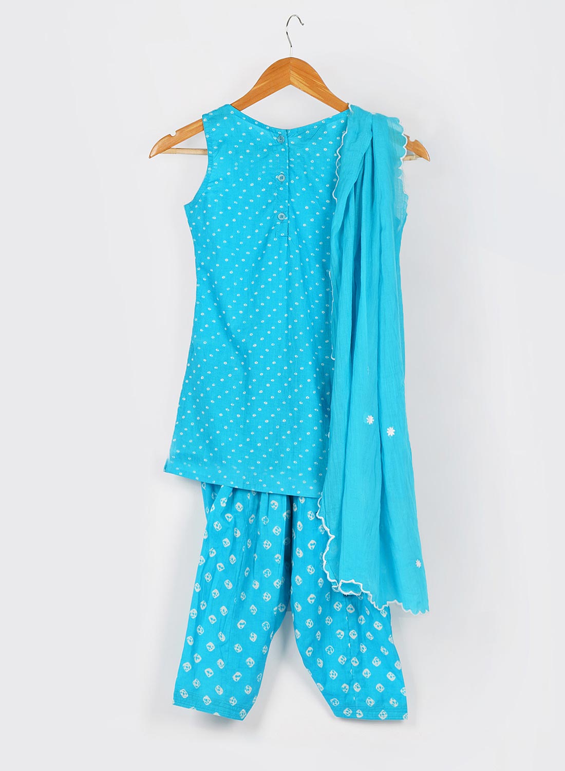 Kids Blue Printed Salwar Set