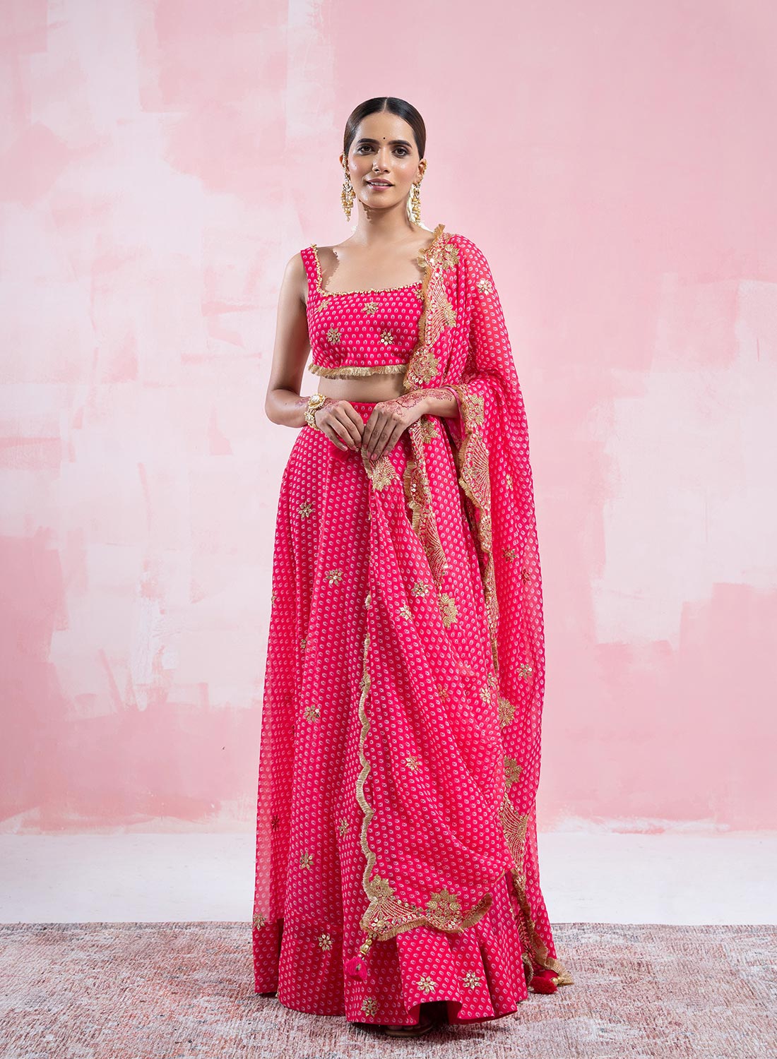 Gauri Bhandhani Print Lehenga With Gota Patti Work