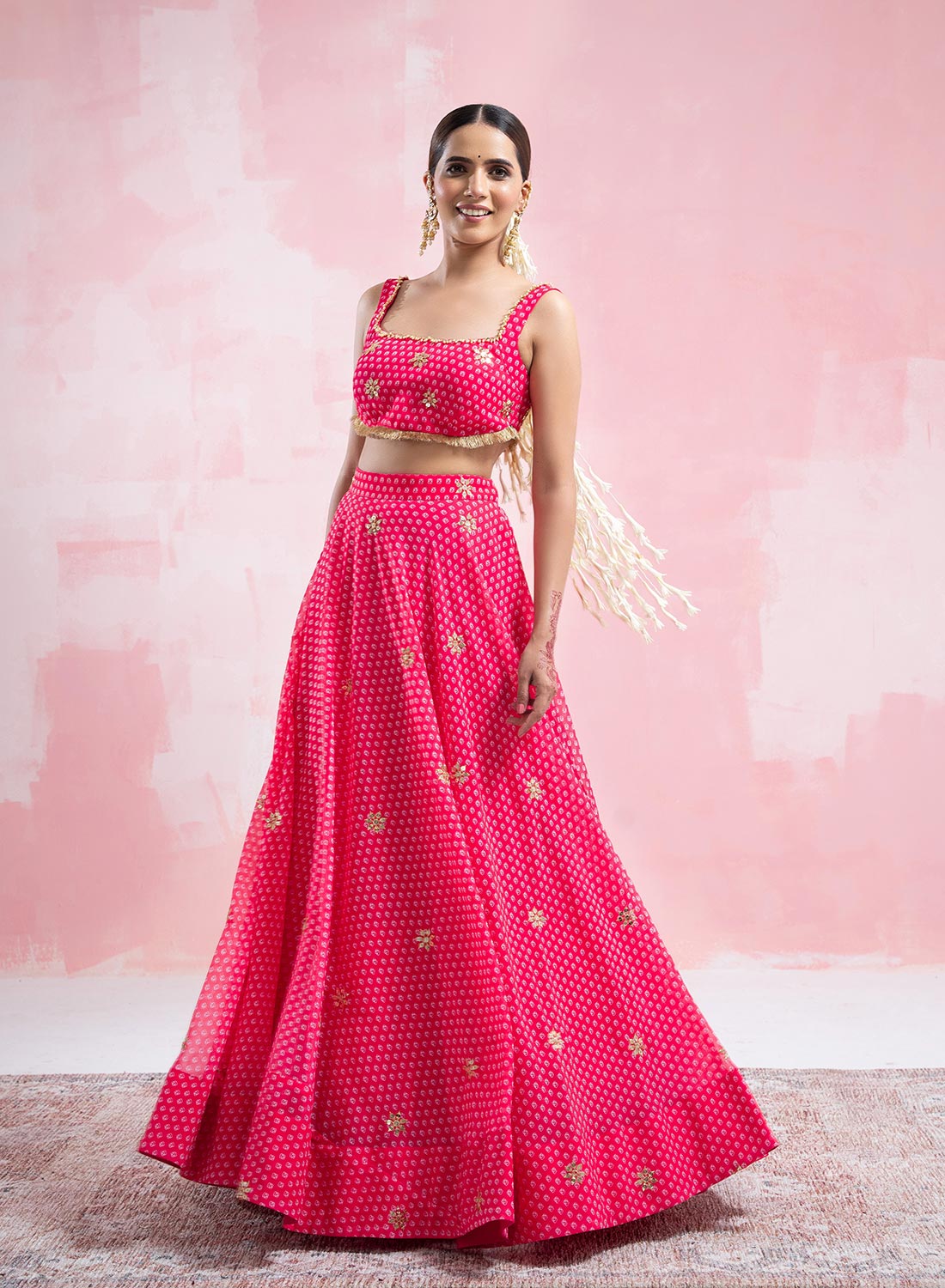 Gauri Bhandhani Print Lehenga With Gota Patti Work