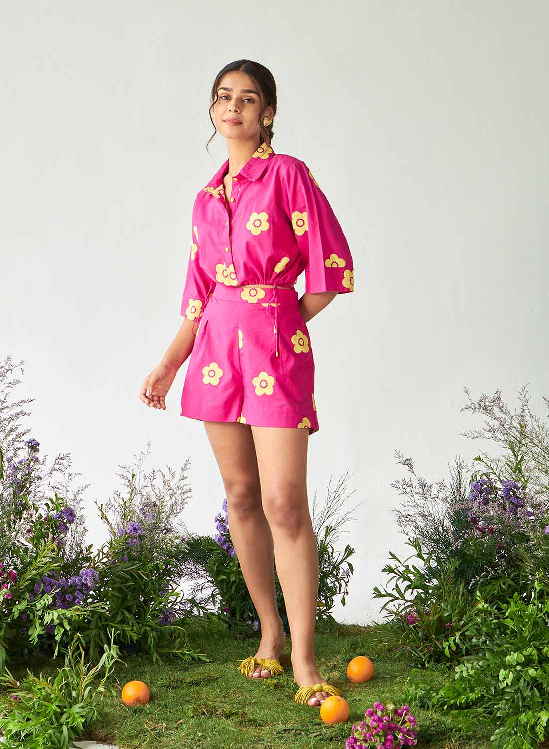 Poppy Hand Block Shorts Set