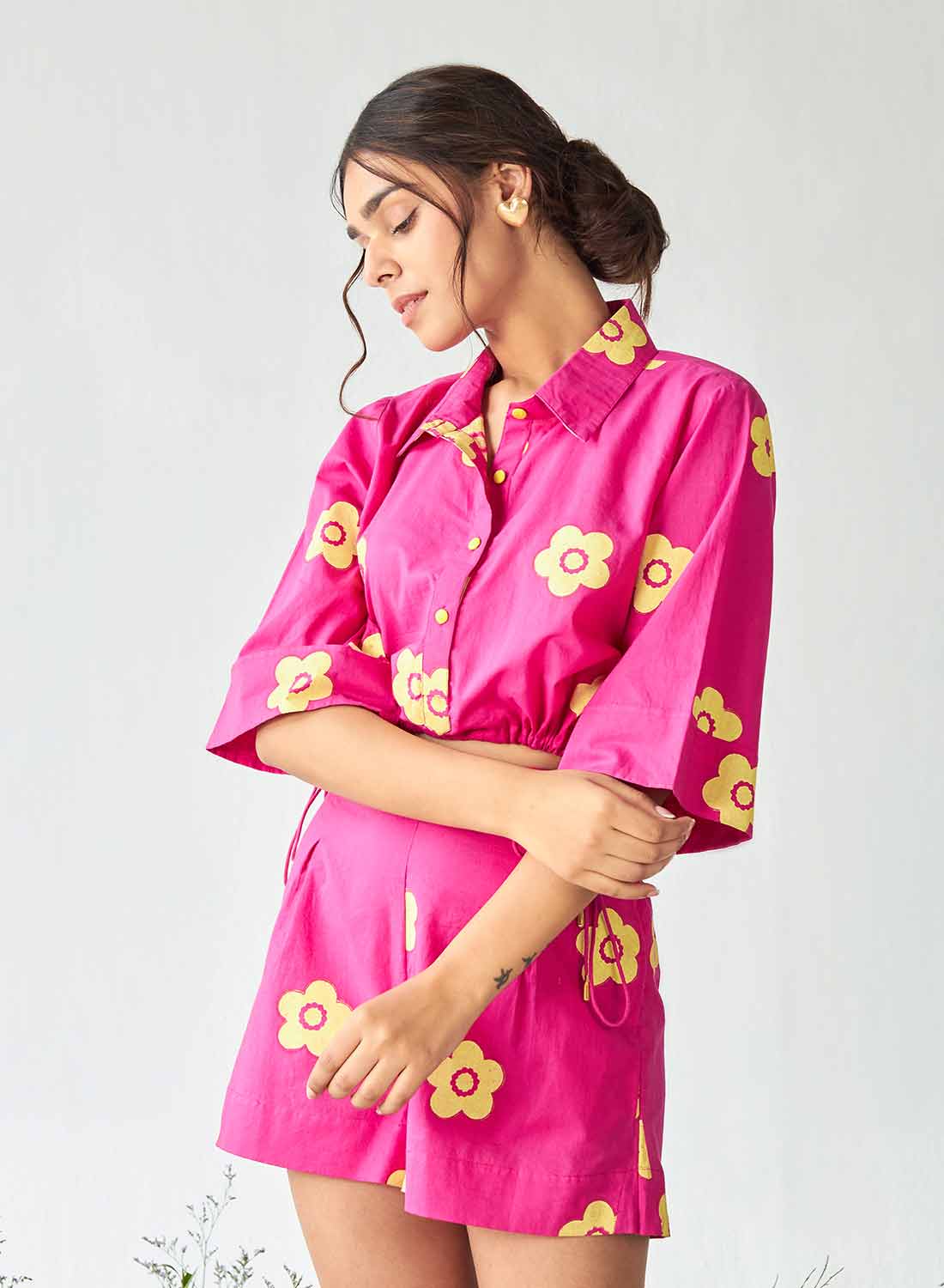 Poppy Hand Block Shorts Set