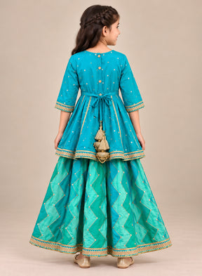 Kids Aqua Gotta Patti Garara Set