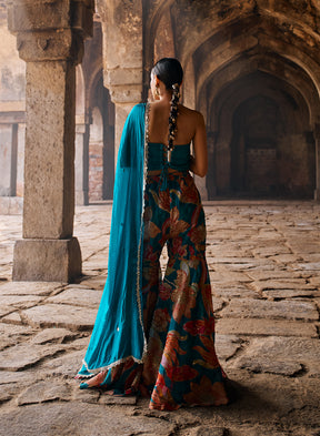 Chinar Printed Mirror Work Garara Set