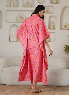 Gulabi Lehariya Kaftan
