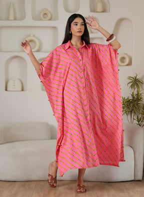Gulabi Lehariya Kaftan