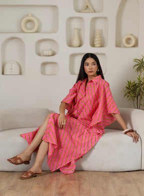 Gulabi Lehariya Kaftan