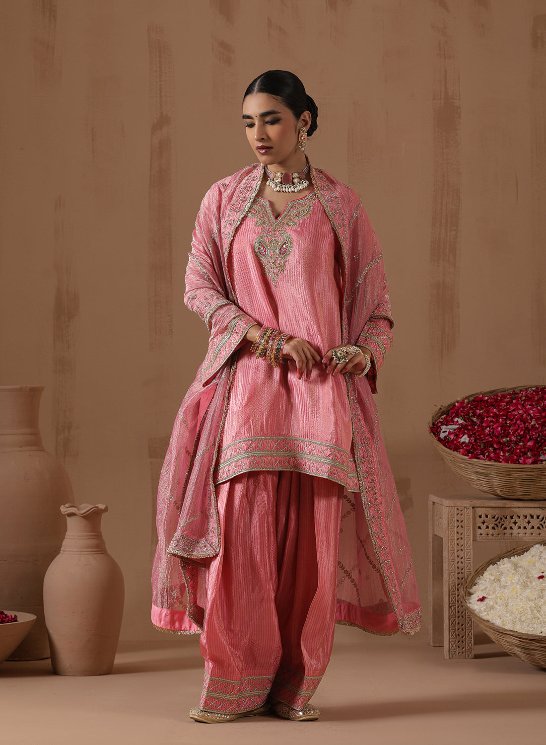 Trisha Sequence And Thread Work Farshi Salwar Set