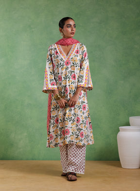 Noorvi Hand Block Suit Set
