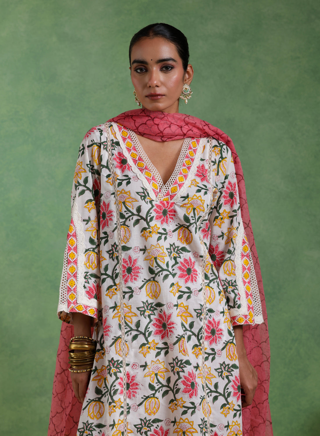 Noorvi Hand Block Suit Set