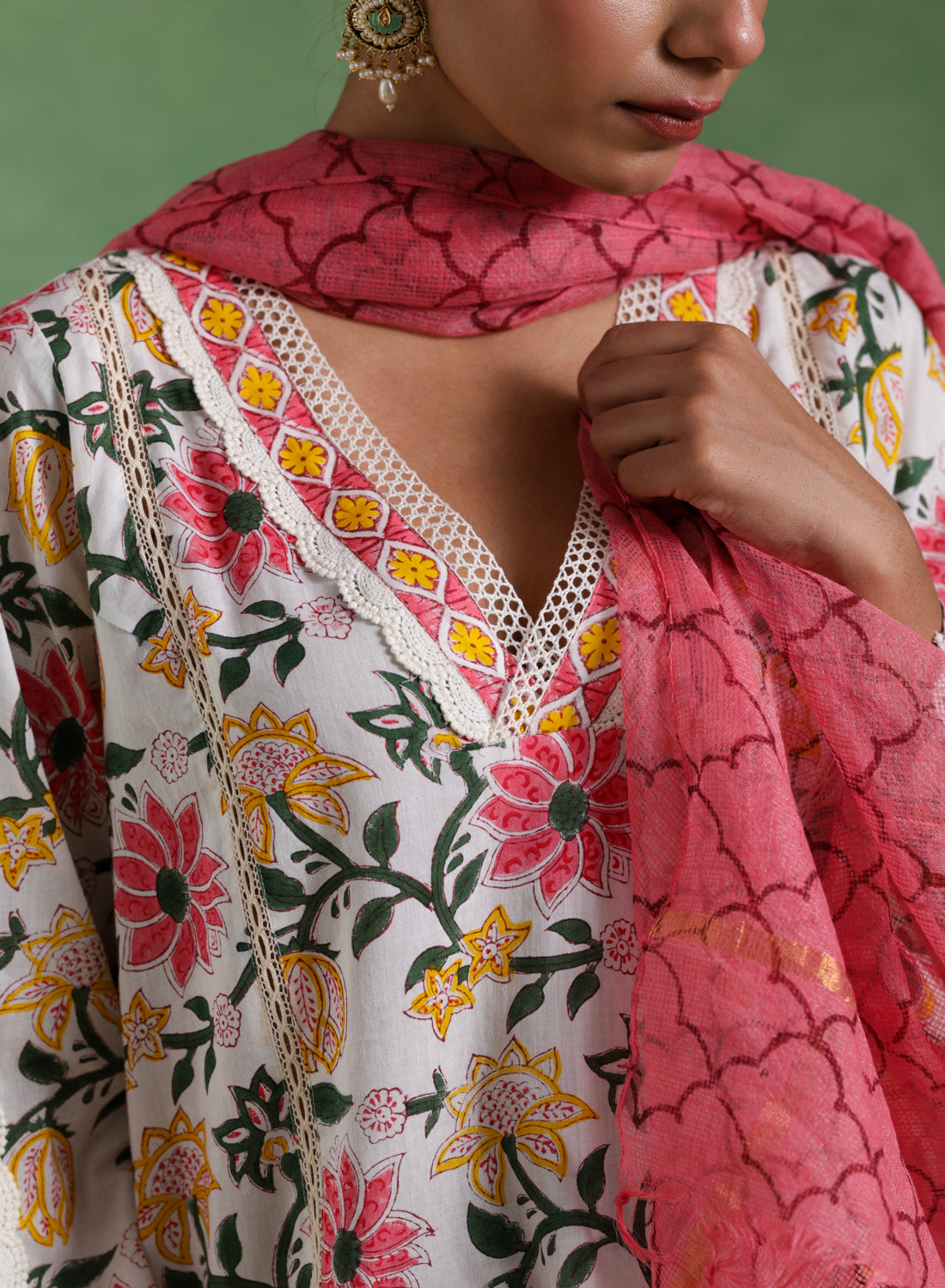 Noorvi Hand Block Suit Set