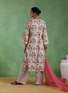 Noorvi Hand Block Suit Set