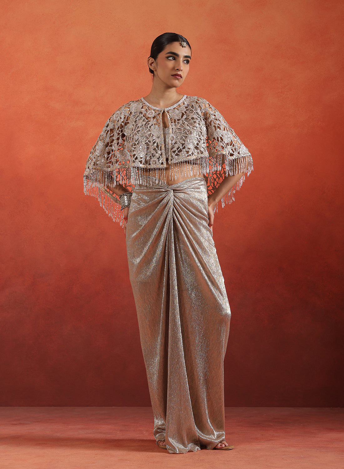 Sequins, Zari & Beadwork Cape Set
