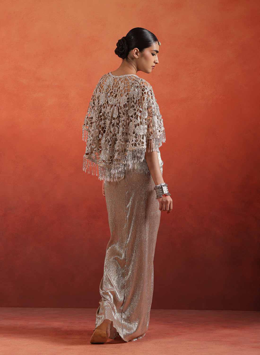 Sequins, Zari & Beadwork Cape Set