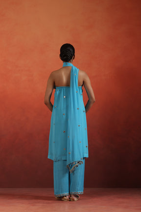 Hiral One Shoulder Mirror Work Set