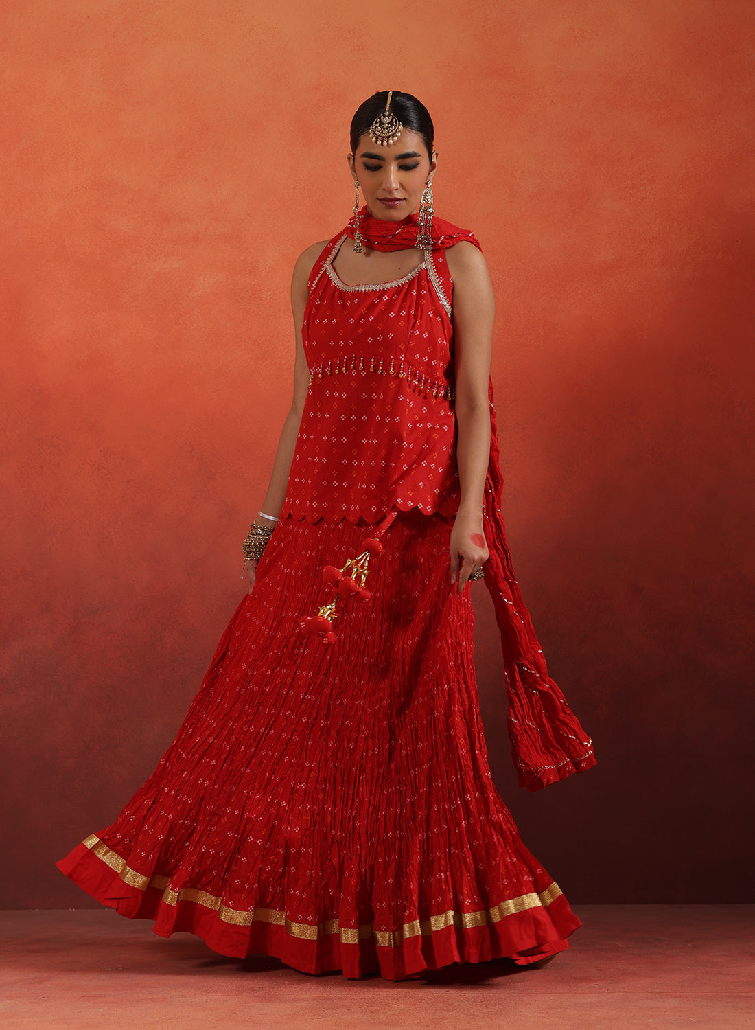 Zunaira Crinkled Lehenga Choli Set