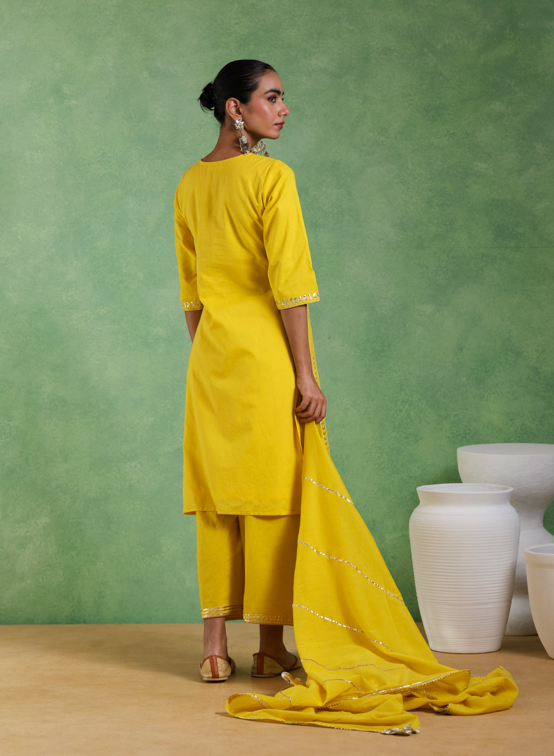 Adaa Gotta Patti Mustard Suit Set