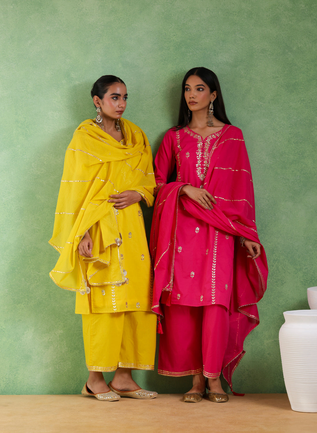 Adaa Gotta Patti Mustard Suit Set