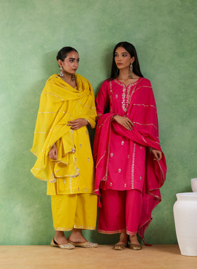 Adaa Gotta Patti Mustard Suit Set