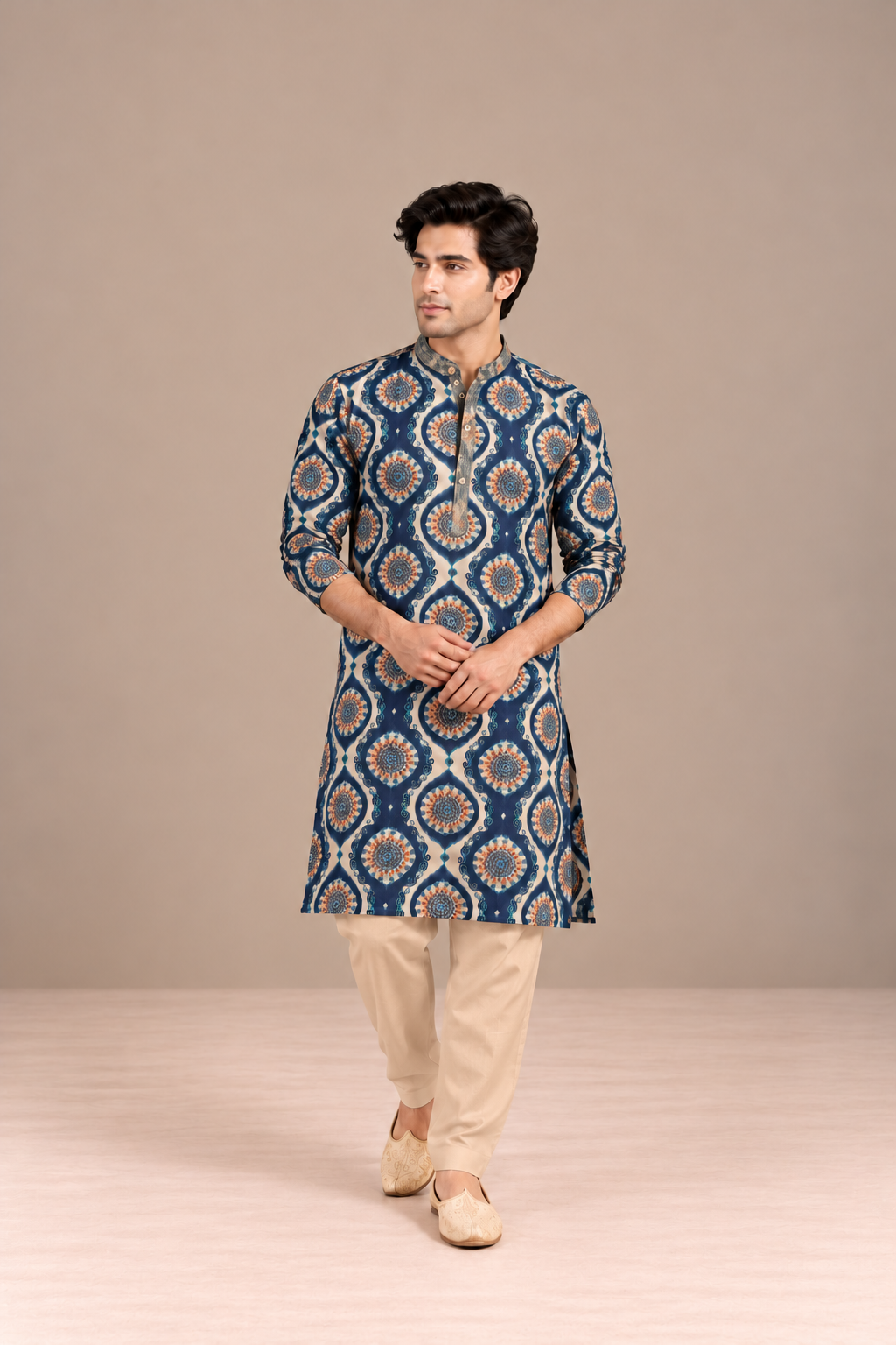 Ahaan Handblock Kurta Set