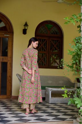 Vidya Cotton Hand Block Anarkali