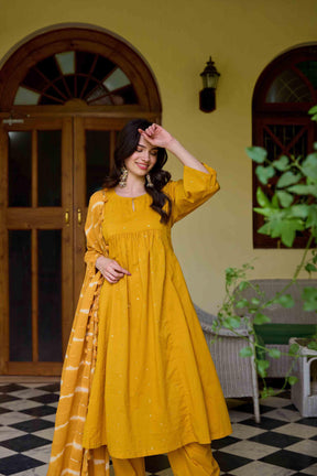 Kavari Cotton Leheriya Anarkali