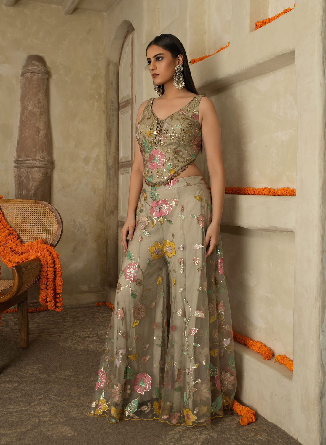 Godavari Patch Work Gharara Set