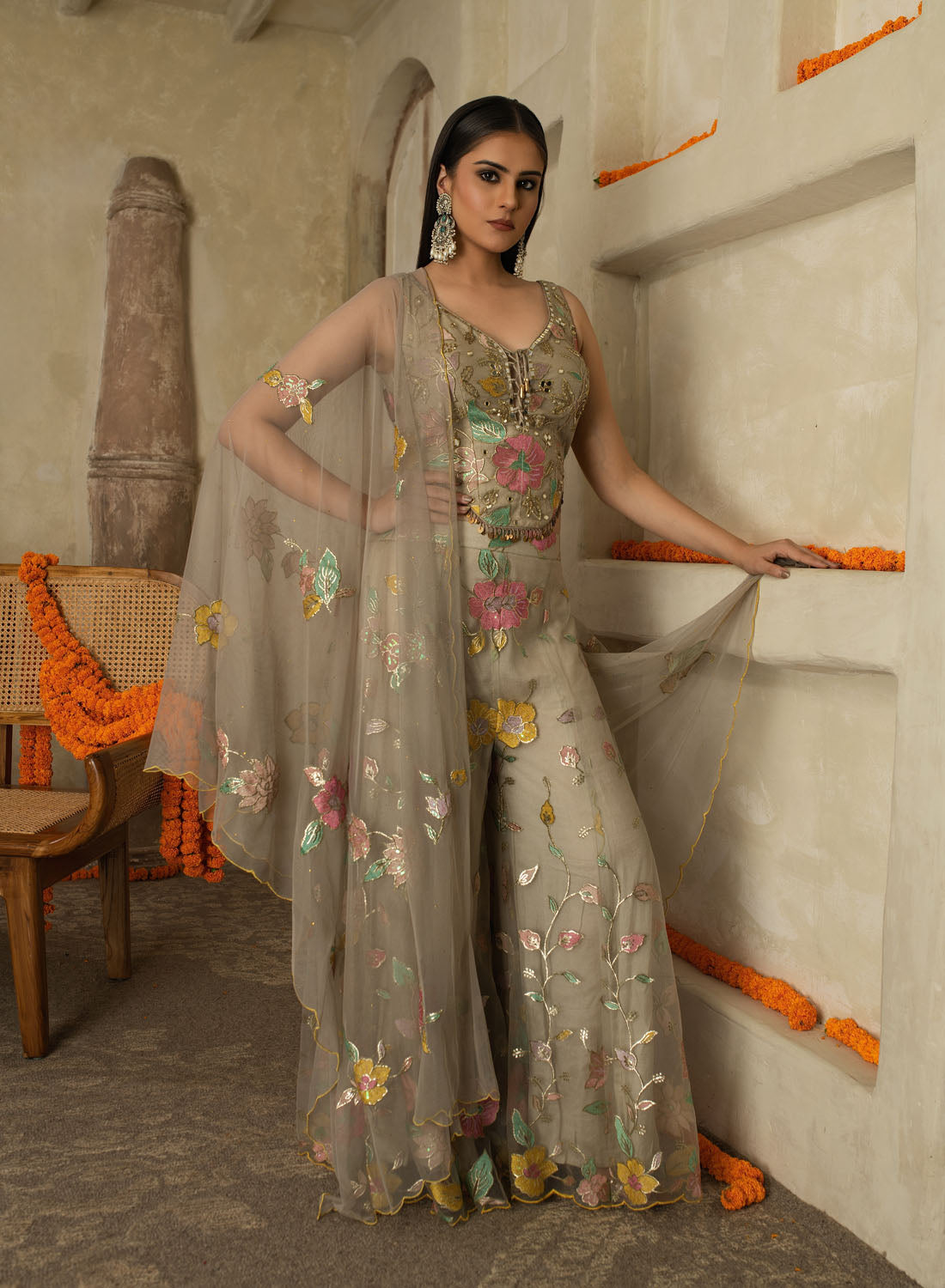 Godavari Patch Work Gharara Set