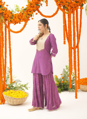 Ishita Handblock Gharara Set