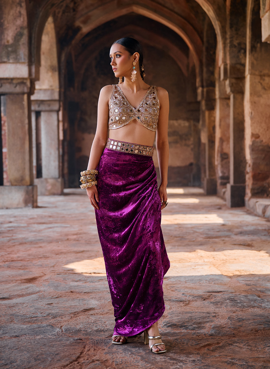 Malti Velvet Skirt Set