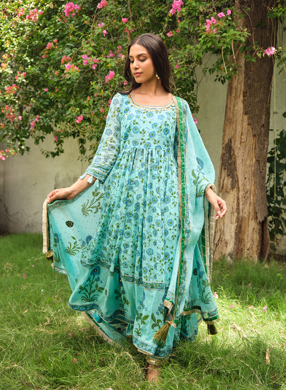 Mishka Cotton Handblock Anarkali