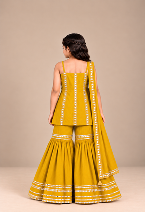 Kids Yellow Gharara Set