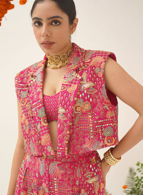 Nirmala Embroidered Gharara Set With Jacket