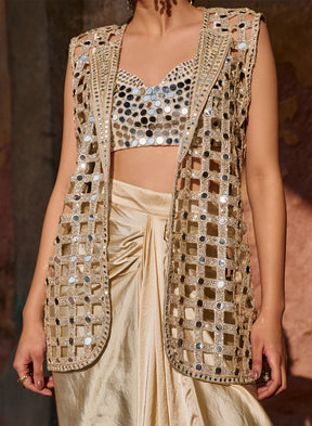 Reeva Cutwork Jacket Set