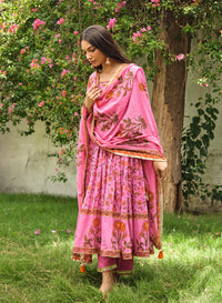 Ritika Handblock Cotton Anarkali