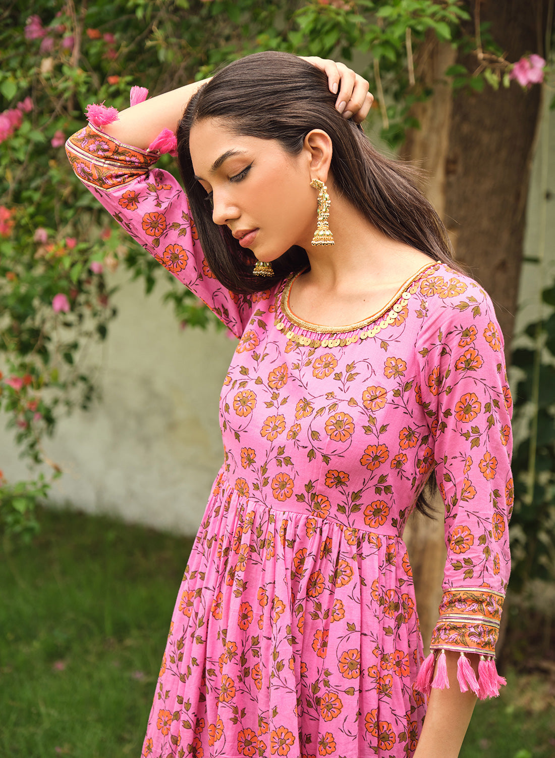 Ritika Handblock Cotton Anarkali