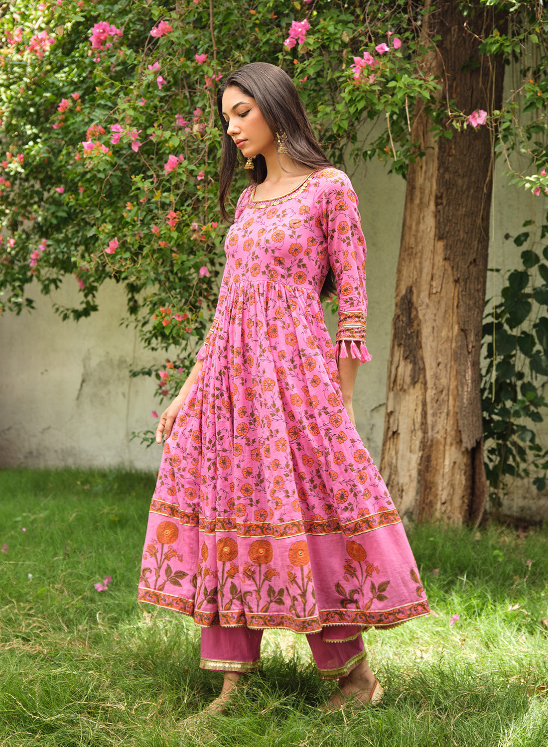 Ritika Handblock Cotton Anarkali