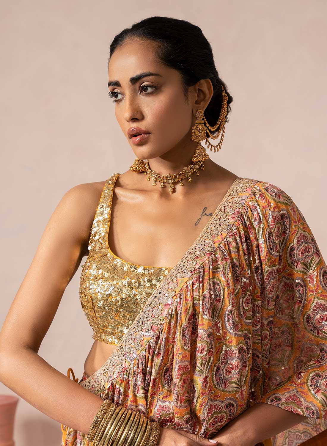 Sunaina Sharara Saree