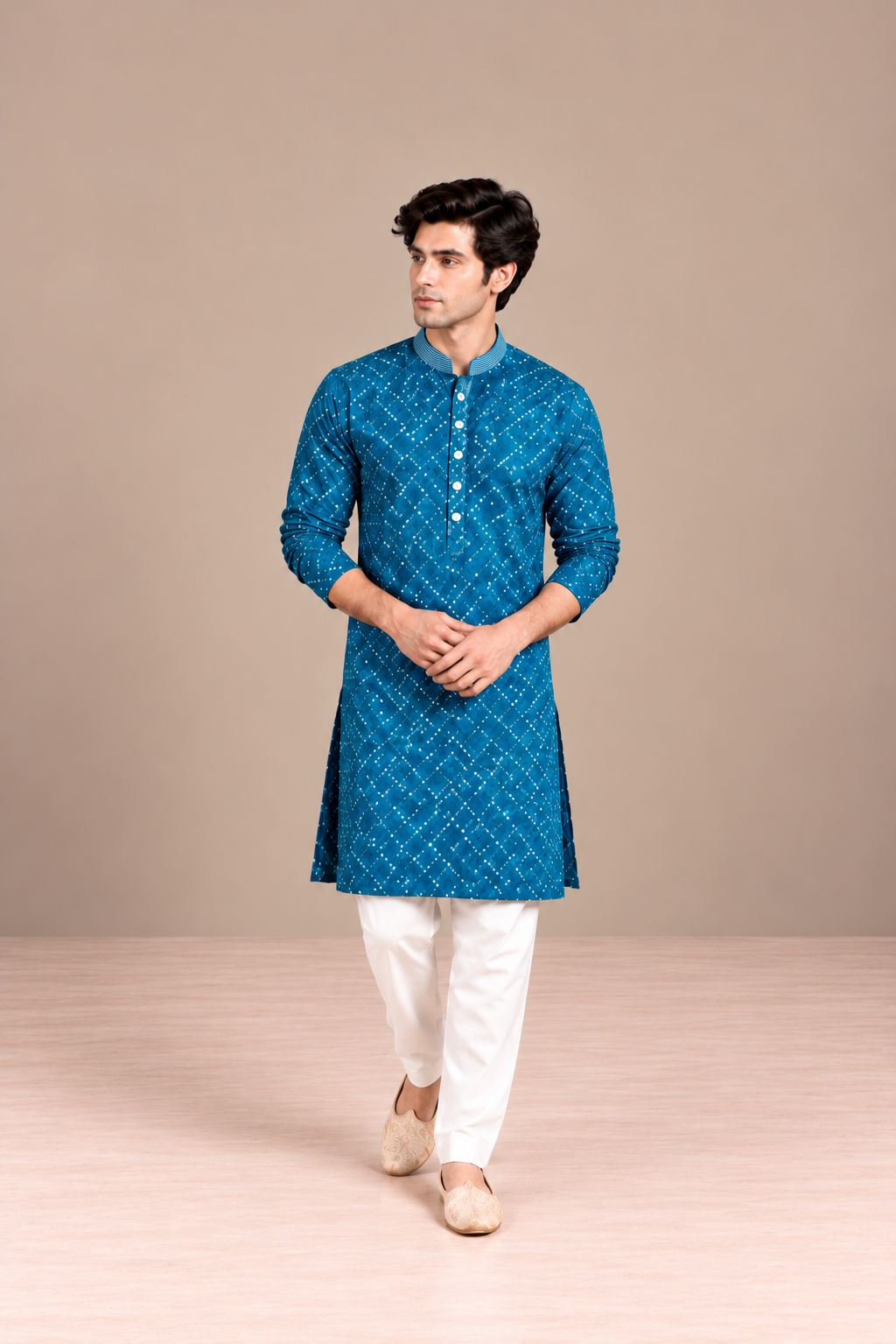 Arjun Bandhej Kurta Set