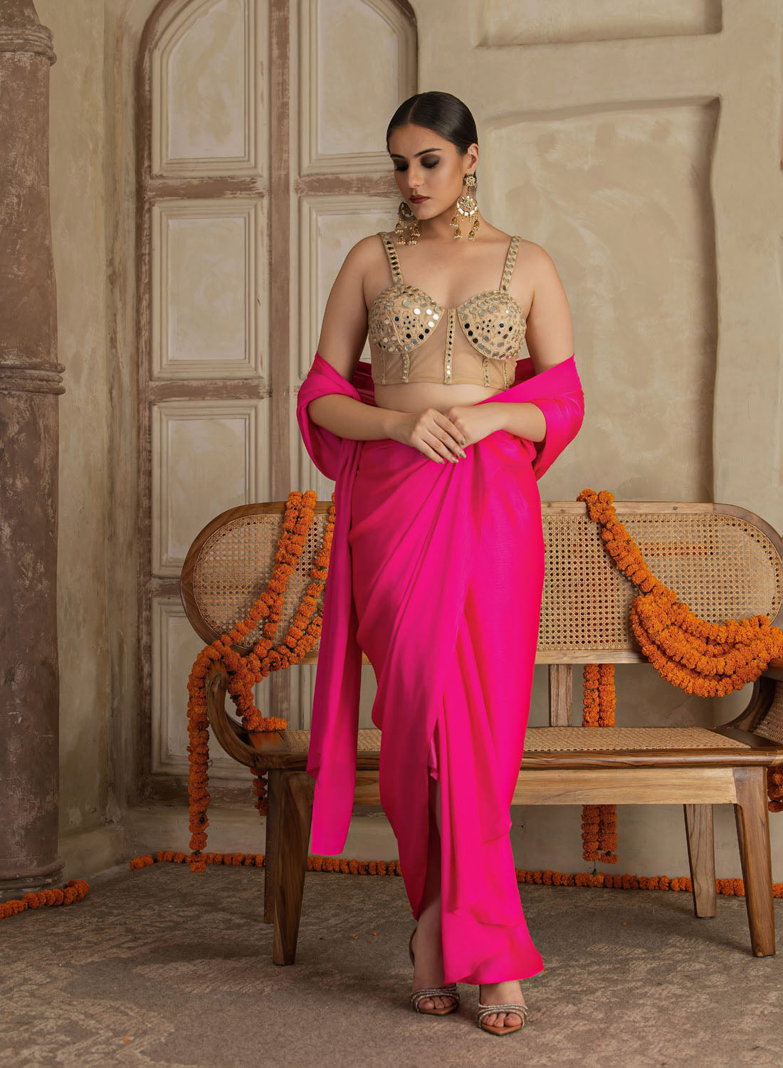 Uma Pre Drapped Corset Saree