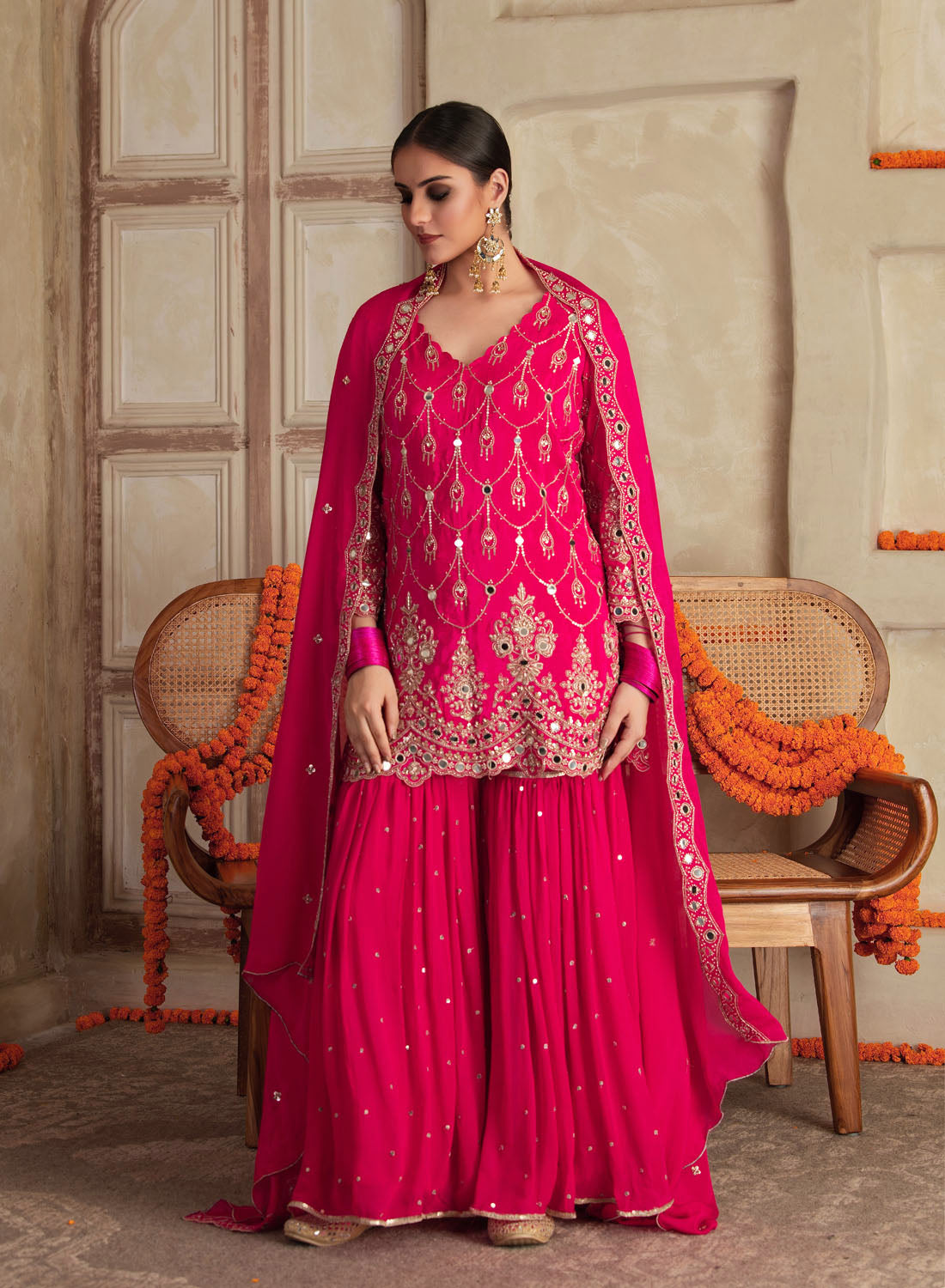 Vallia Mirror Work Sharara Set