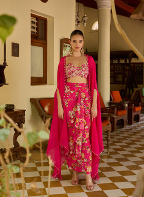 Zeenat Applique Work Cape Set